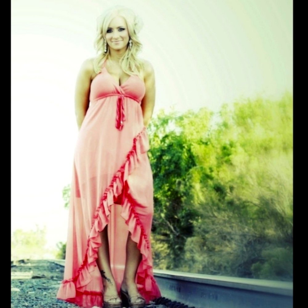 Coral maxi dress